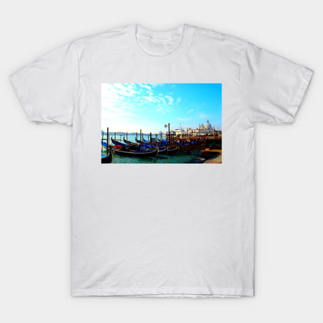 Grand Canal with gondolas and the Basilica di Santa Maria della Salute in the background T-Shirt by KristinaDrozd